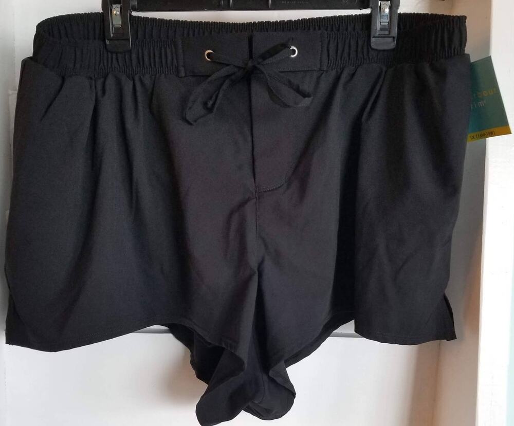 NWT Women's Bal Harbour Swim Shorts Black Size 1X  (16W-18W)